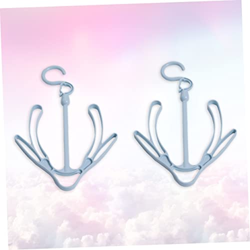 10 ganchos dobles antiviento para secar calzado azul miniatura 7