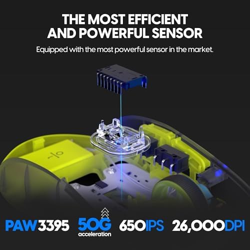Pulsar Gaming Gears X2H mini Wireless Gaming Mouse, Acid Rewind Limited Edition, Ultra Lightweight 1.83 oz (52 g), Symmetrical, Optical switch, 26000 DPI, PAW3395 sensor (Mini, Wireless, Acidic green) - 5