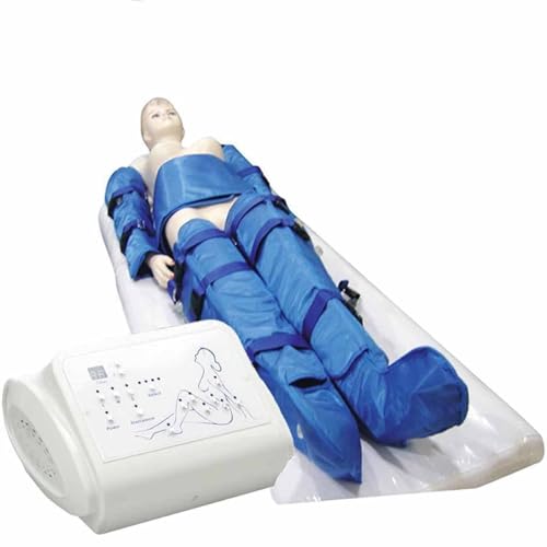 ZenSeFarin Masaje de Drenaje linfático de Cuerpo Completo, Traje de Máquina Masajeador de Compresión de Aire, Pérdida de Peso, Ayuda a Aliviar el Dolor del linfedema y Relajarse,Blue