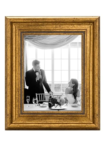 CABBEL Bilderrahmen 15x21 cm Gold – Barock Vintage Rahmen im Antik Look für Poster, Fotos & Urkunden – Mit bruchsicherem Acrylglas – Dekorativ & Elegant – Perfekt für Wohnzimmer, Büro oder Galerie