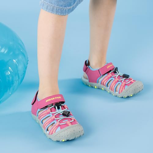 Image of DREAM PAIRS Unisex Summer Water Athletic Sandals | Closed-Toe Protection Quick-Drying Upper Comfort Footbed Durable Non-Slip Sole Hook-And-Loop Outdoor Sport Walk Hike