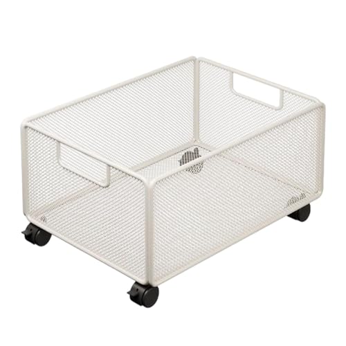 Llazsybz Carrito de Almacenamiento de Malla con Ruedas para Archivadores, Estantería Móvil, Organizador de Archivos Rodante Simple Y Móvil para Juguetes, 30x38x23cm