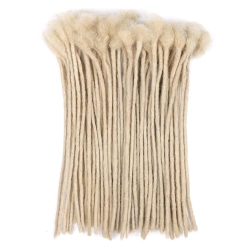 Huarisi 100% Human hair Dreadlocks Extensions for Black Women 12 inch 60 Strands 0.4cm Blonde Afro Kinky Real Hair Fashion Handmade Permanent Loc Extensions for Man (#613 - Image 2
