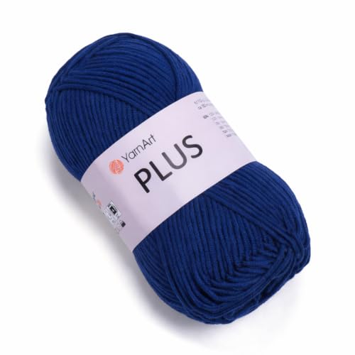 Image of YarnArt Plus Soft Cotton Blend Yarn - 100g (3.5oz) 160m (174yds), 55% Cotton 45% Acrylic - Worsted Weight #4 - Ideal for Amigurumi, Baby Projects, Knitting & Crochet - Durable & Smooth (54-)