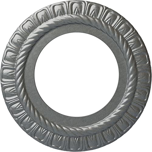 Image of Ekena Millwork CM10CLPLS 10 5 /8 inchOD X 5 3 /4 inchID X 1 /2 inchP Claremont Ceiling Medallion Fits Canopies Up to 7 inch, Platinum