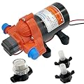 MAXZONE Water Diaphragm Pump 12 Volt DC 4.0 GPM 50PSI, On Demand Self-priming Water Pump for RV Caranvan Marine Camper Sprayer