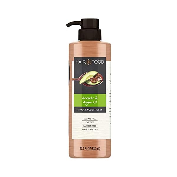 Hair Food Avocado & Argan Oil Sulfate Free Conditioner, 17.9 fl oz, Dye Free Smoothing