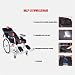 Silla de transporte obesidad con freno de mano plegable, silla de ruedas...