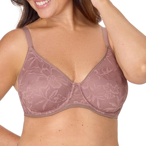 Bali Women's Lace Underwire Bra, Breathe Cotton Modal Lace Bras for Women, Full Coverage, Breathable, Convertible