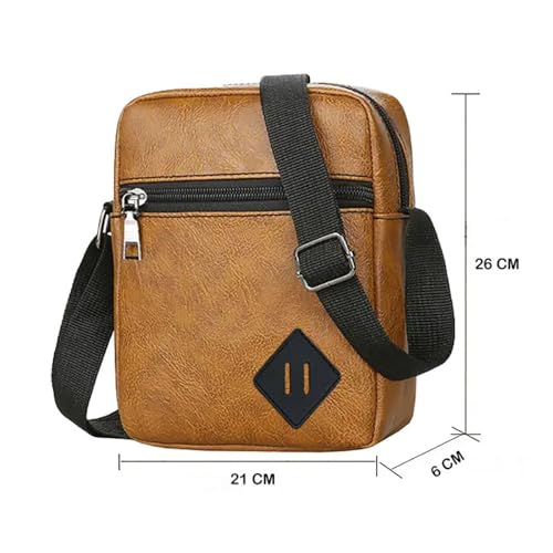 Image of Vegan Leather Messenger Bag Shoulder Bag | Sling Cross Body Travel Bag