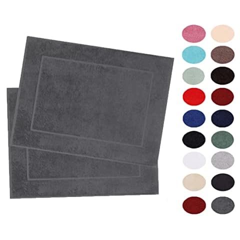 Betz 2er Set Badvorleger Badematte Badteppich Duschvorleger Frottee Premium Größe 50x70 cm 100% Baumwolle Qualität 650g/m² anthrazit Cover
