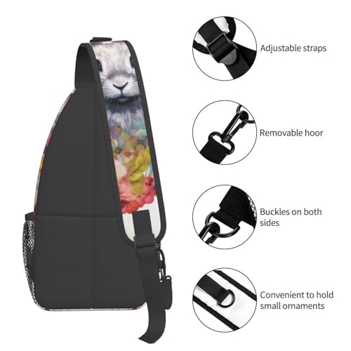 Mochila Sling pequeña para mujer y hombre negra miniatura 5