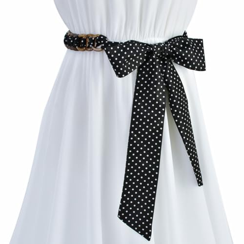 Fashion Floral Leopard Dot Print Braid Chiffon Waist Sash Belt Waistband Cinch Belt for Dresses Jeans Coat2