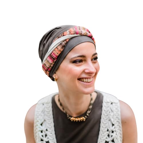 CAREBELL Turbante Oncológico Elegance Masala para Mujer – Pañuelo Quimioterapia de Bambú Suave sin Costuras, Gorro Alopecia Cómodo y Transpirable, Fácil de Poner, Talla Única