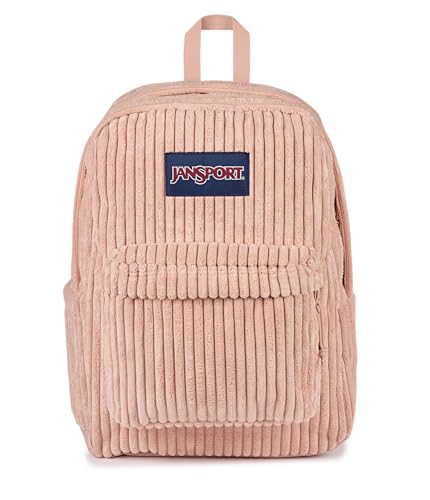 Image of JanSport Superbreak Plus FX Backpack - Work, Travel, or Laptop Bag with Water Bottle Pocket - Surreal Corduroy Misty Rose