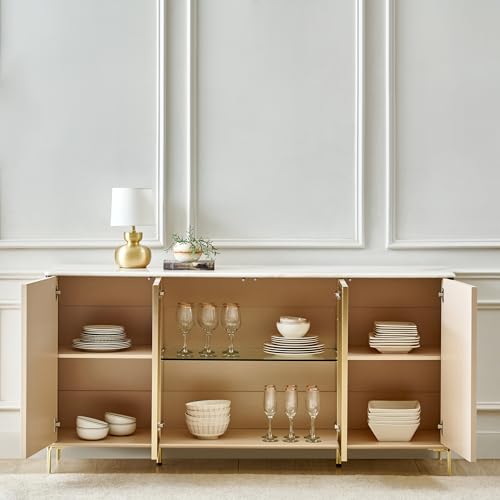 Image of Home Centre | Monalisa Sideboard | Storage Cabinet for Home | Engineered Wood | Brown | 1 Year Warranty