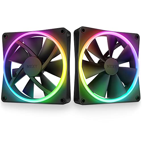 Image of NZXT RGB Twin 140mm Dual-Sided RGB Fans with Controller and RGB & Fan Controller - 20 LEDs Per Fan