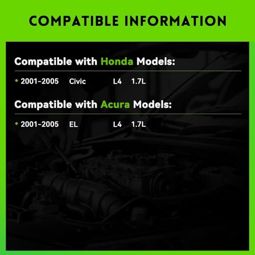 Image of 13893N Alternator L4 1.7L Compatible with Honda Civic, Acura EL 2001-2005, 70A 12V, 06311PLM505RM, 31100-PLM-A01A02, AHGA50, AMT0125, 400-48035, 90-27-3268
