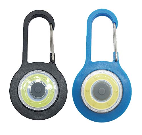 Vimmor Kleine Mini-LED-Karabiner-Taschenlampe, Schlüsselanhänger, superhelles Notfalllicht, 3 Modi, leistungsfähigste Stroboskop-Taschenlampe mit Karabiner für Berg-Rucksack (schwarz und blau) Cover