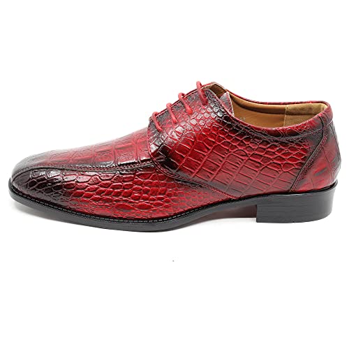 Men's Alligator Crocodile Print Oxford Fashion Lace Up Dress Shoe croco-032