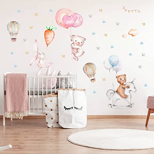 Vinilos decorativos oso y conejo Maydahui 4 planchas