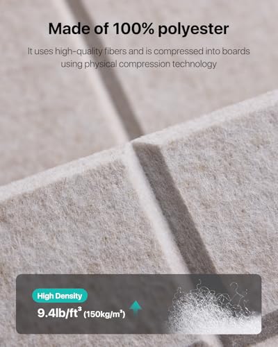 Image of 12 Pack Sound Proof Foam Panels for Walls, Self-Adhesive Acoustic Panels Sound Absorbing, 12 inch X 12 inch X 0.4 inch High Density Soundproof Wall Panels Tiles for Door, Ceiling, Home Office