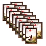 HORLIMER 5x7 Picture Frame Set of 15, Brown Picture Frames Display 5 by 7 Photo for Wall or Tabletop