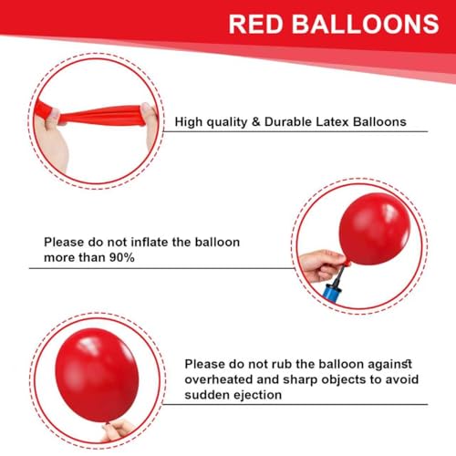 Image of Red Balloons, 50 pcs 12 Inch Red Latex Party Balloons | for Wedding, Birthday , Valentine's Day, New Year, Christmas Party Decorations