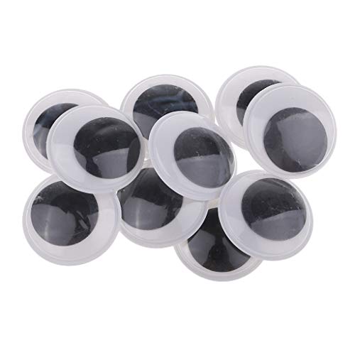 oshhni Adesivos de sachê de olhos móveis tamanhos diferentes olhos autoadesivos de - 30 mm 20 peças