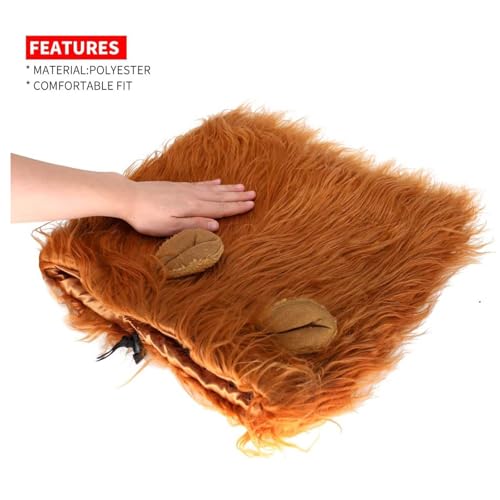 LUUFAN Peruca de juba de leão com orelha e cauda para Halloween, Natal, Páscoa, festa de aniversário