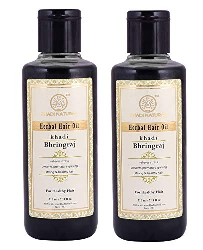 Khadi Natural Bhringraj Hair Oil, 210Ml (Pack Of 2)