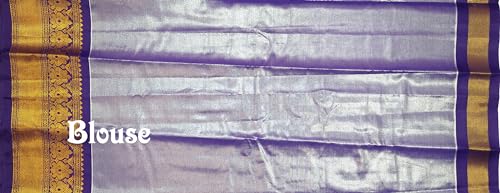 Image of VFCollections Women's Kalamkari Kanchipuram Silk Pattu Sarees With Blouse
