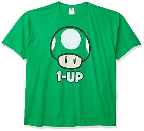 Nintendo Men's The 1-up T-Shirt, Kelly, 3XL