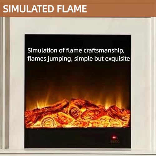 Suncharm Modern Electric Fireplace with Mantel 47.24IN (Realistic Flame) (Faux Marble) White Freestanding Chimenea TV Stand for Living Room - Image 3