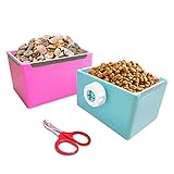 LLSPET Food and Water Bowl for Hamster/Rabbit/Chinchilla/Guinea Pig Other Small Pets,Rabbit Guinea Pig Hay Feeder,Made from Non-Toxic, BPA Free Plastic and Minimizing Waste and Mess