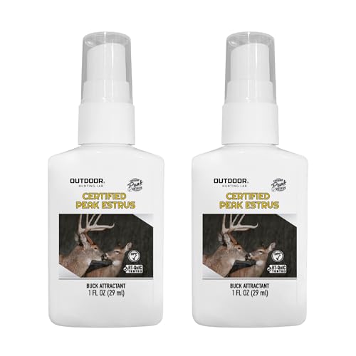 Outdoor Hunting Lab Doe Estrus Scent Buck Attractant for Whitetail Deer - Rut Scent Deer Attractant - Doe Pee Hunting Scent for Mock Scrapes, Scent Drags, and Drippers (2 Bottle)