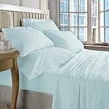 500 Thread Count Twin Baby Blue 100% Cotton Sheets & Pillowcase Set,3 Pc Extra Long Staple Combed Co