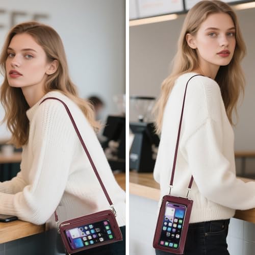 Image of GOIACII Phone Purse Crossbody Bags for Women Small Travel Wallet Touch Screen RFID Blocking