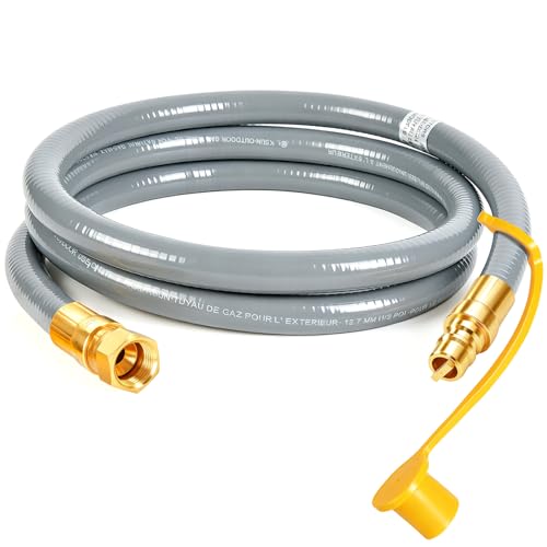 GasSaf 6 FT 1/2 ID Natural Gas Grill Hose with Quick Connect Fitting