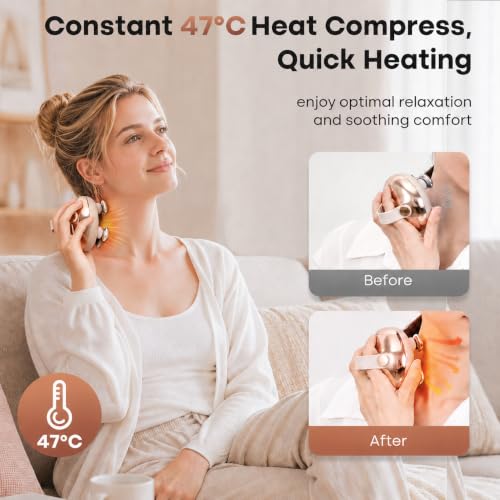 Image of arboleaf Heated Scalp Massager, Electric Head Massager Stress Relax | 4 rotating silicone heads, IPX7 waterproof, cordless rechargeable, pet friendly, gift for Mom Dad
