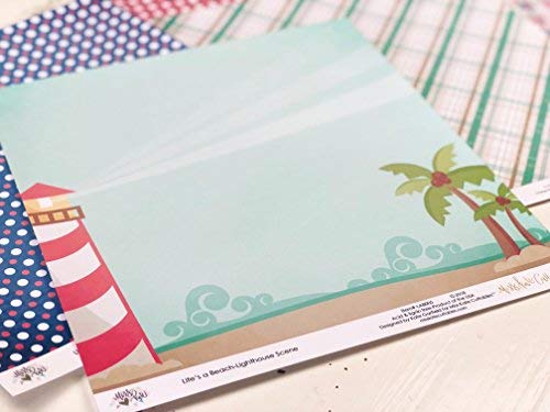 Pattern Paper Pack - Life's A Beach - Scrapbook Premium Specialty Paper Single-Sided 12"X12" Collection Includes 16 Sheets - By Miss Kate Cuttables #TOP5