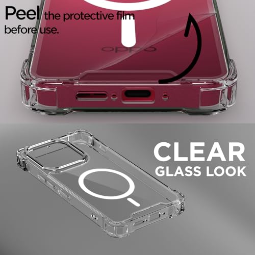 Image of Amazon Basics Back Cover for Oppo Find X9 5G Mag-Safe Shockproof PC + TPU Protective Case Magnetic Support Bumper Case (Transparent Mag-Safe)