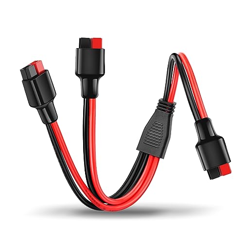 10AWG Anderson Y Splitter Cable Solar Panel Connector Branch Parallel Adapter Cable for Portable Solar Generator Power Station Compatible with GZ Jackery High Power Pole Port Connector