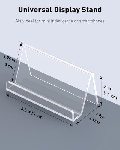Uniclife 4er-Pack Acryl-Visitenkartenhalter für den Schreibtisch, 8,9 cm x 4,8 cm x 5 cm, horizontaler Visitenkartenständer, Visitenkartenorganizer für das Büro, Fassungsvermögen für 50 Kartenr