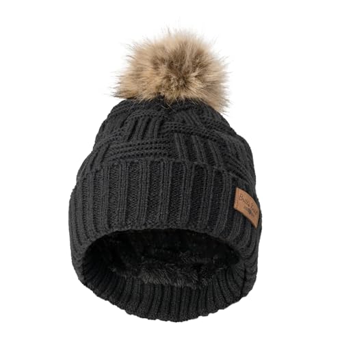 Britt's Knits Women's Plush-Lined Knit Hat with Pom