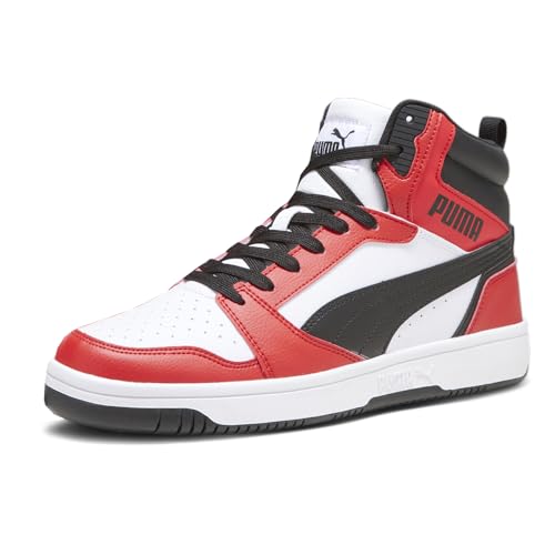 PUMA Mens Rebound V6 Basketball Sneakers Shoes - Red, White2