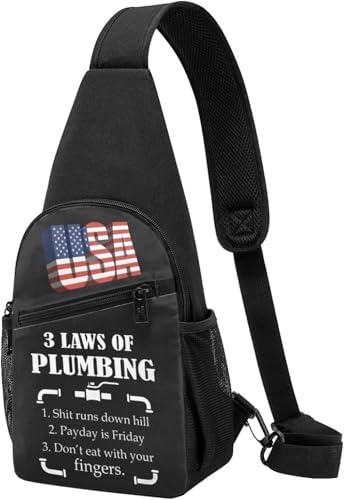 ZGHQHCDRH Plumbing Funny Plumber，Fashion One-Shoulder Bag，Anti-Theft Crossbody Shoulder Chest Bag