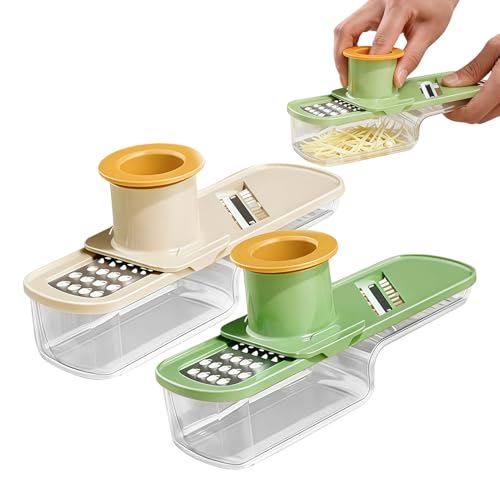 Knoblauchschneider, 2 Stück Küchenmühle Mit Behälter | Kartoffelschneider Mit Handschutz, Für Knoblauch, Ingwer, Sorgt Für Eine Effiziente Handhabung Verschiedener Lebensmittel Wie, Karotte, Z