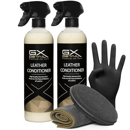 GxDetail Hidratante para Piel y Cuero para Asientos de Coche 1 Litro – Nutre, Protege y Restaura – Evita el Agrietamiento y el Desgaste – Acabado Natural y Secado Rápido.