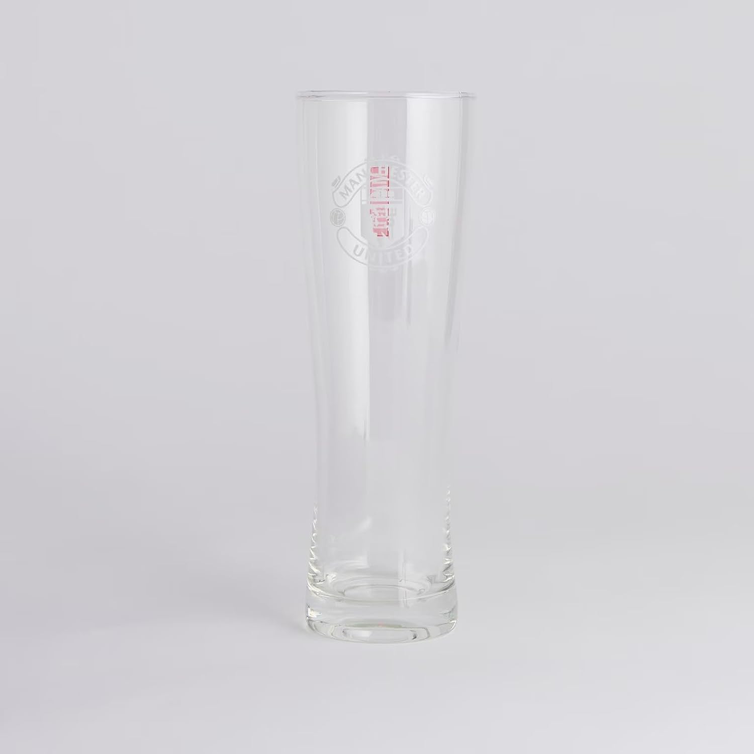 Manchester United FC Slim Pint Glass Mono Crest Peroni Style